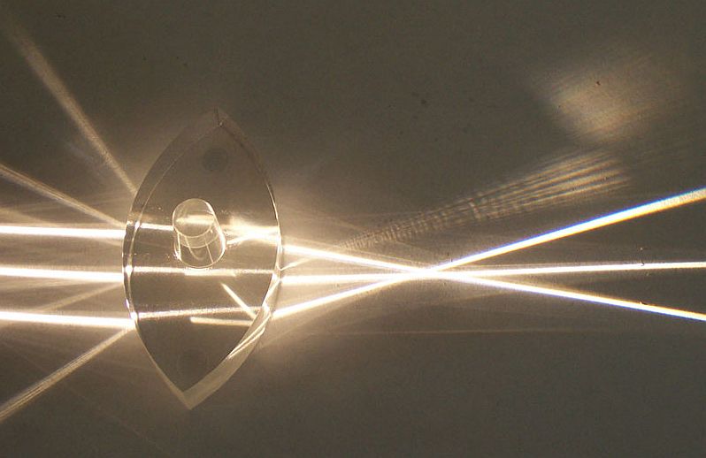 Large convex lens
